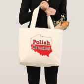 Poolse Canadese Poolse kaart Grote Tote Bag (Voorkant (product))