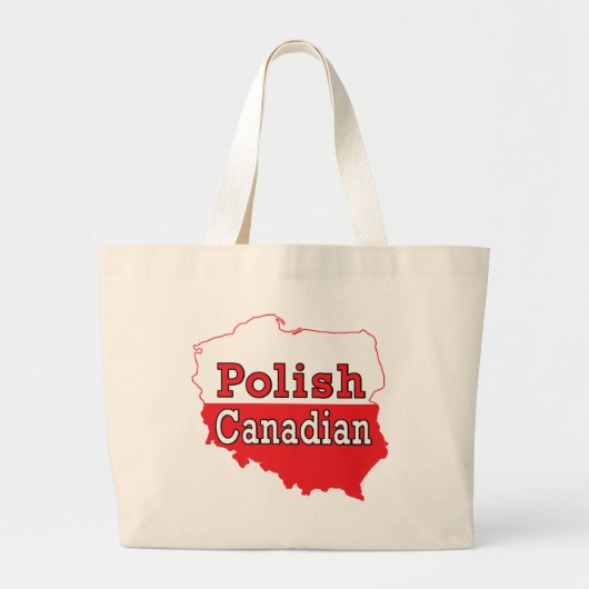 Poolse Canadese Poolse kaart Grote Tote Bag (Voorkant)
