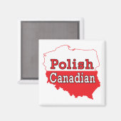 Poolse Canadese Poolse kaart Magneet (Voorkant / Achterkant)
