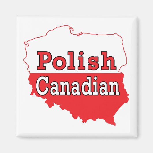 Poolse Canadese Poolse kaart Magneet (Voorkant)