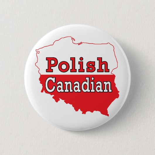 Poolse Canadese Poolse kaart Ronde Button 5,7 Cm (Voorkant)