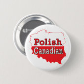 Poolse Canadese Poolse kaart Ronde Button 5,7 Cm (Voorkant /achterkant)