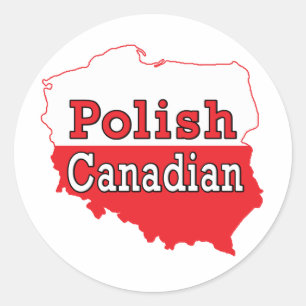 Poolse Canadese Poolse kaart Ronde Sticker