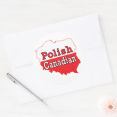 Poolse Canadese Poolse kaart Ronde Sticker (Envelop)
