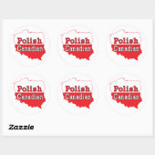 Poolse Canadese Poolse kaart Ronde Sticker (Vel)