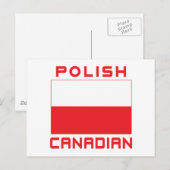 Poolse Canadese Poolse vlag Briefkaart (Voorkant / Achterkant)
