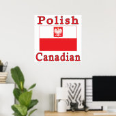 Poolse Canadese valkenvlag Poster (Thuiskantoor)