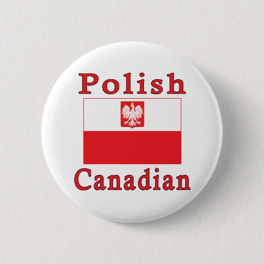 Poolse Canadese valkenvlag Ronde Button 5,7 Cm (Voorkant)