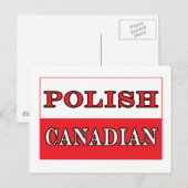 Poolse Canadese vlag Briefkaart (Voorkant / Achterkant)
