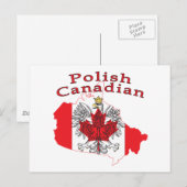 Poolse Canadese vlag Briefkaart (Voorkant / Achterkant)