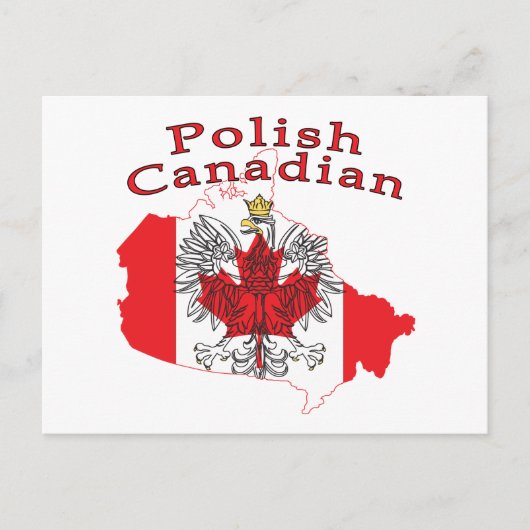 Poolse Canadese vlag Briefkaart (Voorkant)