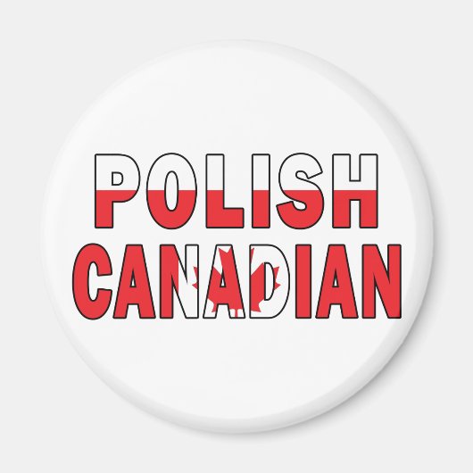 Poolse Canadese vlag Magneet (Voorkant)