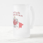 Poolse Canadese vlag Matglas Bierpul (Voorkant rechts)