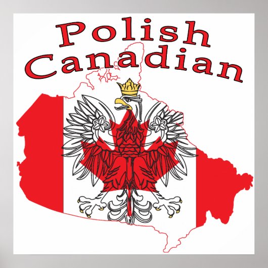 Poolse Canadese vlag Poster (Voorkant)
