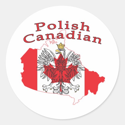 Poolse Canadese vlag Ronde Sticker (Voorkant)