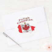 Poolse Canadese vlag Ronde Sticker (Envelop)