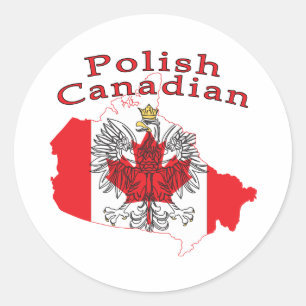 Poolse Canadese vlag Ronde Sticker
