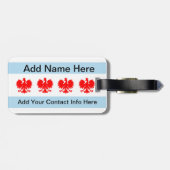 Poolse Chicago Vlag Bagagelabel (Achterkant horizontaal)