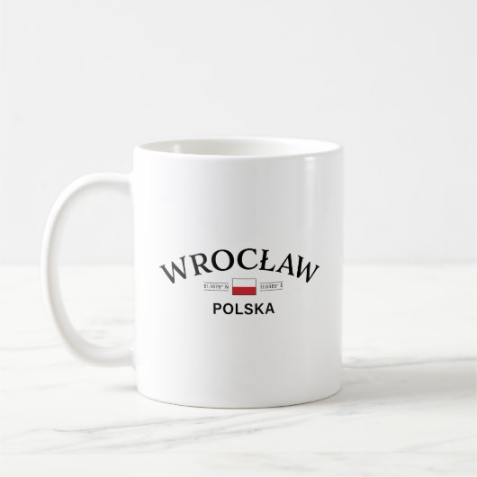 Poolse coördinaten Wroclaw Polska (Polen) Koffiemok (Links)