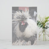 Poolse Crested Rooster Briefpapier (Staand voorkant)