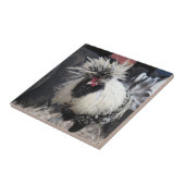 Poolse Crested Rooster Tegeltje (Zijkant)