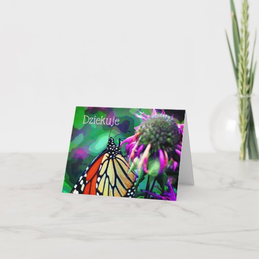 Poolse dank u Butterfly Art Persoonlijke Kaart (Voorkant)