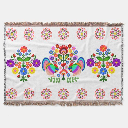 Poolse design bloemen. deken (Voorkant)