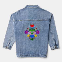 Poolse design bloemen. denim jacket
