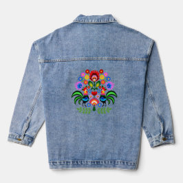 Poolse design bloemen. denim jacket