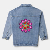 Poolse design bloemen. denim jacket (Achterkant)