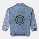 Poolse design bloemen. denim jacket (Achterkant)