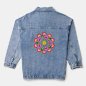Poolse design bloemen. denim jacket (Achterkant)