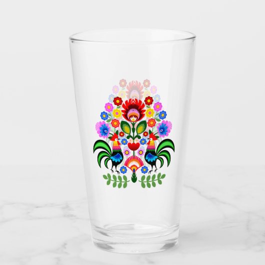 Poolse design bloemen. glas (Voorkant)