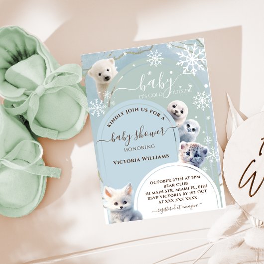Poolse Dieren Knuffel Baby Shower Kaart