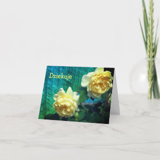 Poolse dommuje Dank u wel voor gele rozen Bedankkaart