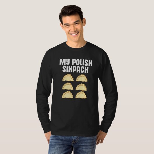 Poolse Dumpling Joke Sixpack Pole Pun Polska Perog T-shirt (Voorkant volledig)