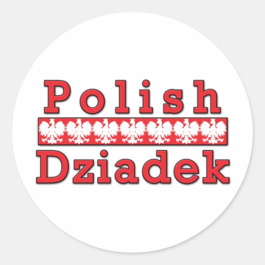 Poolse Dziadek Eagles Ronde Sticker (Voorkant)