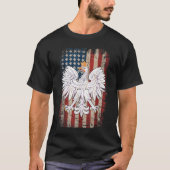 Poolse Eagle American Flag Pride Polen T-shirt (Voorkant)