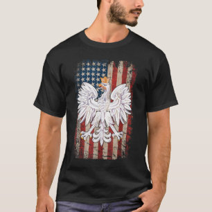 Poolse Eagle American Flag Pride Polen T-shirt