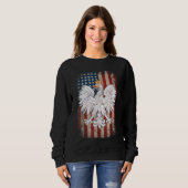 Poolse Eagle American Flag Pride Polen Trui (Voorkant volledig)