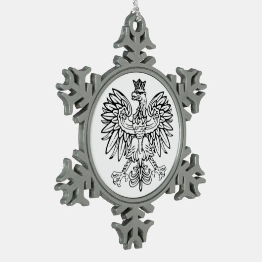 Poolse Eagle Pewter Ornament (Links)