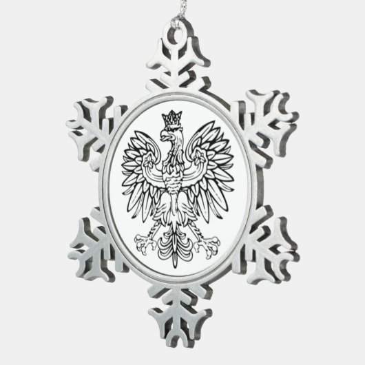 Poolse Eagle Pewter Ornament (Rechts)