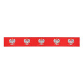 Poolse Eagle, Rode Poolse vlag stijl lint, Polen Grosgrain Lint (Voorkant)