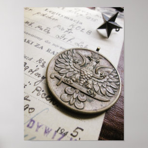 Poolse Eagle War Medal Print