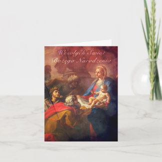 Poolse/Engelse Kerstkaart - Bewondering Feestdagen Kaart