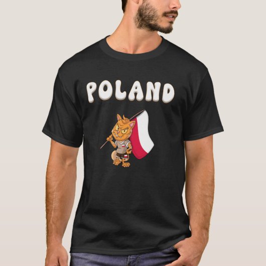 Poolse Fan Polen Kat T-shirt (Voorkant)
