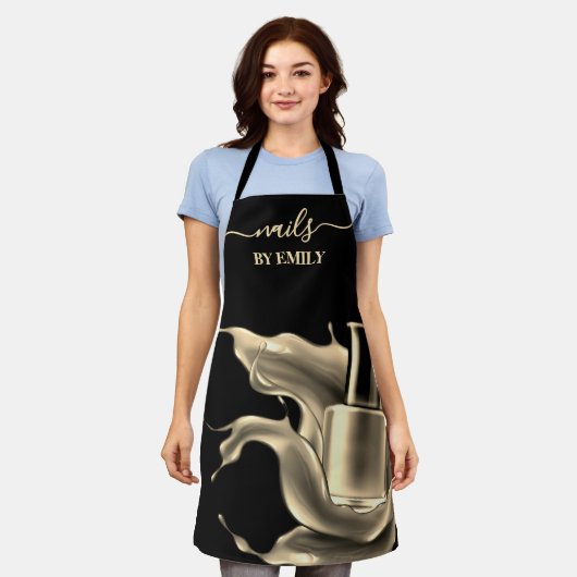 Poolse fles splash Custom Nail Salon Schort (Gedragen)