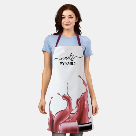 Poolse fles splash Custom Nail Salon Schort (Gedragen)