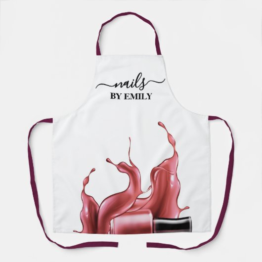 Poolse fles splash Custom Nail Salon Schort (Voorkant)