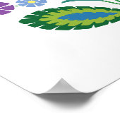 Poolse Folk Art Green Flower Poster (Hoek)